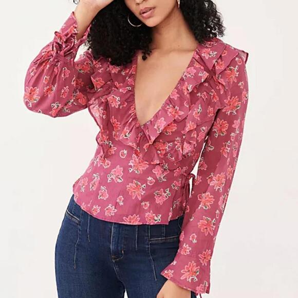Free People Tops - NWT Free People Women's Red/Floral Blouse Size Small